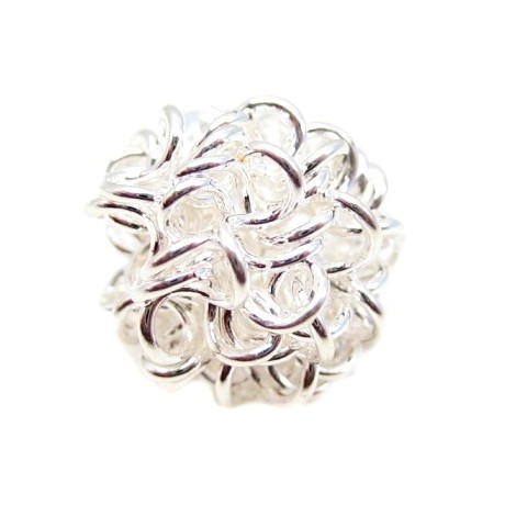 Wire perle sølv 12 mm - 2 stk