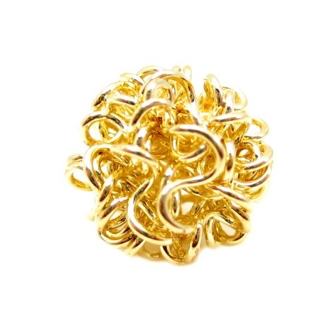 Wire perle guld 12 mm . 2 stk