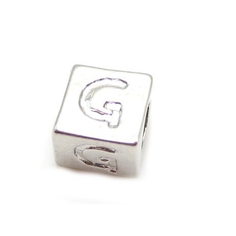 Bogstav  8 x 8 / 4,5 mm - sølv belagt - G