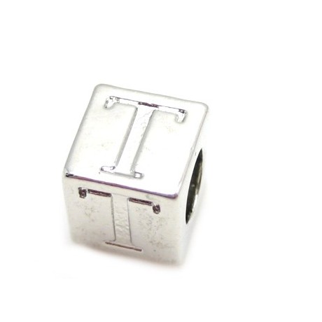 Bogstav  7,5 x 7,5 / 4,5 mm - sølv belagt - T