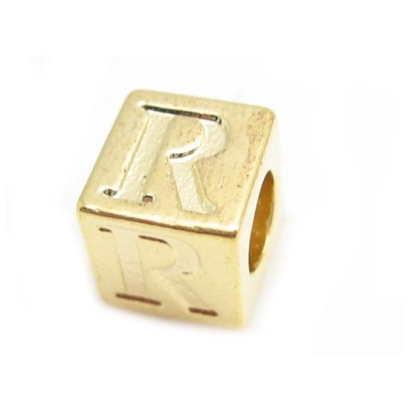 Bogstav  8 x 8 / 4,5 mm - Guld - R
