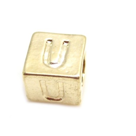 Bogstav  8 x 8 / 4,5 mm - Guld - U