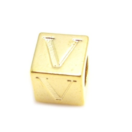 Bogstav  8 x 8 / 4,5 mm - Guld - V