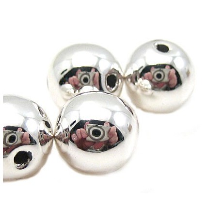 Voks perle 8 mm - sølv - 8 stk