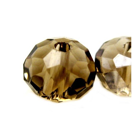 Swarovski a like facetteret brun 6 mm - 4 stk