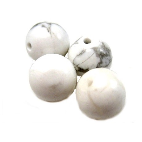 Howlit hvid 8 mm - 4 stk