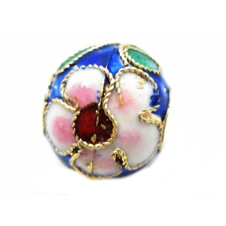 Cloisonne med stort hul  BLÅ - 12/4mm