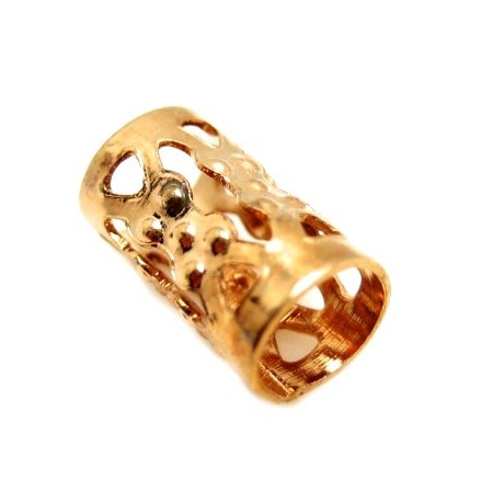 Guld plate filigran rør 8,5 mm - 6 stk