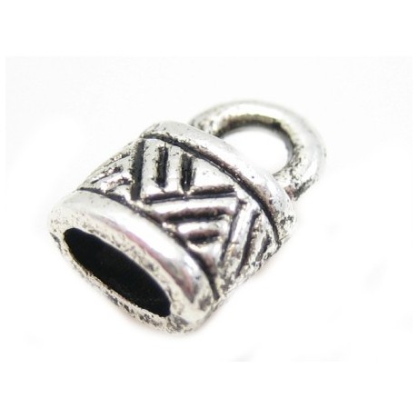 Enderør i tibet sølv let flad - 2 stk