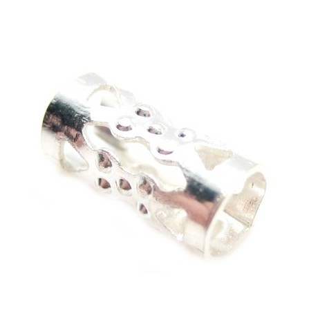 Sølv filigran rør perle 9 mm  - 10 stk