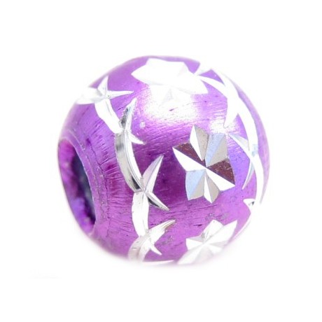 Diamant skåret rund lilla 8 / 3 mm - 3 stk