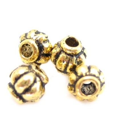 Guld perle 4 / 1 mm - 6 stk