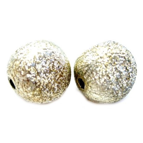 Silkebørstet guld 12 mm - 2 stk