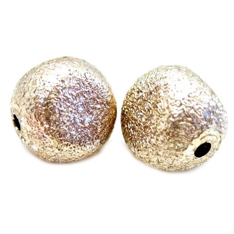 Silkebørstet  guld 12 mm - 2 stk