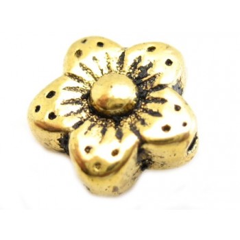 Guld blomst 9 mm - 2 stk