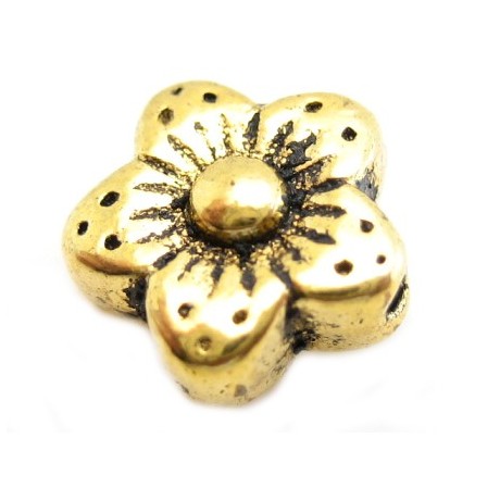 Guld blomst 9 mm - 2 stk