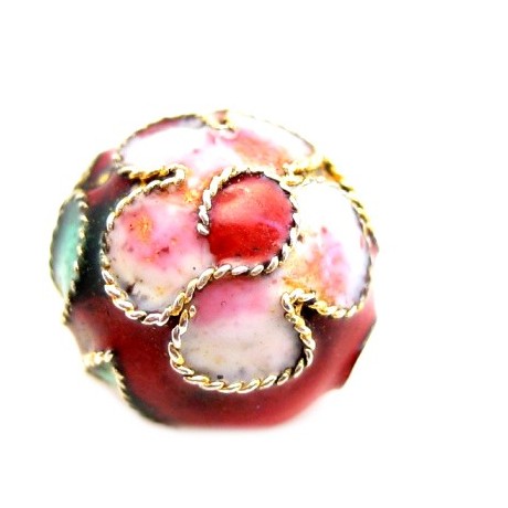 Cloisonne rund 12mm rød