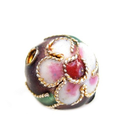 Cloisonne rund 10mm brun