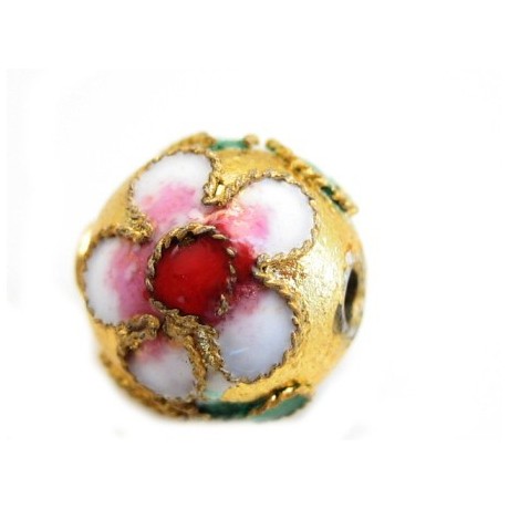 Cloisonne rund 10 mm guld -