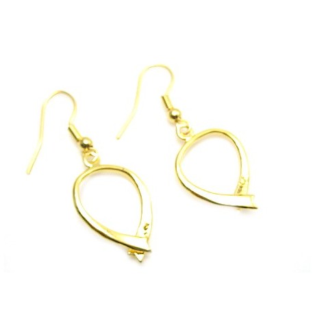 Øreringe til perler guld 20+ mm  - 1 par