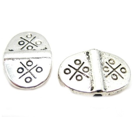 Tibetanske sølv perler 15 mm - 2 stk