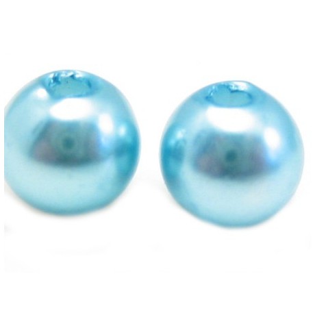 Voks perle 6 mm  turkis - 15 stk