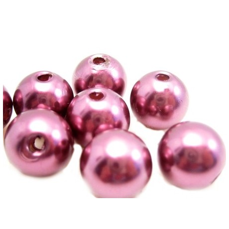 Voks perle 6 mm bordeaux /lilla   - 15 stk