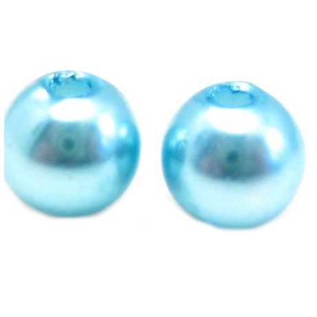 Voks perle 10 mm  turkis  - 10stk