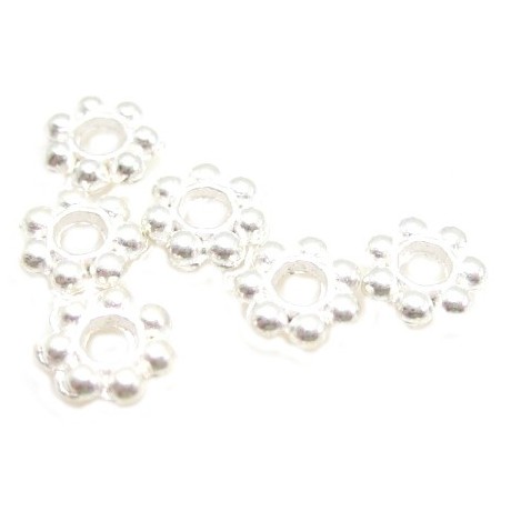 Mellem rondel sølv 5 mm - 10 stk