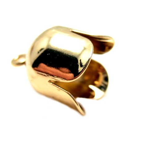 Enderør guld tulipan  10mm - 2 stk.