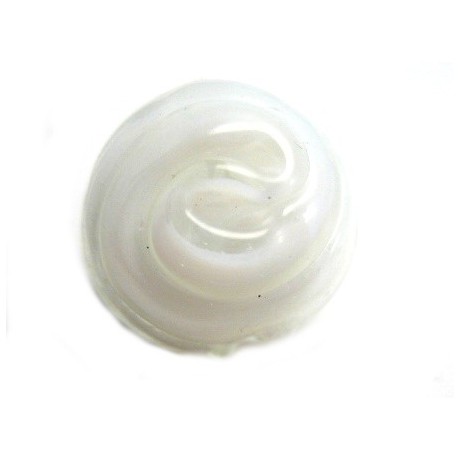 Hvid glas perle med rose - 13mm