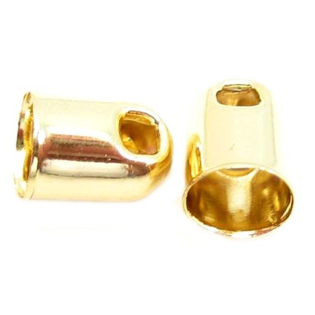 Enderør 6mm guld - 4 stk