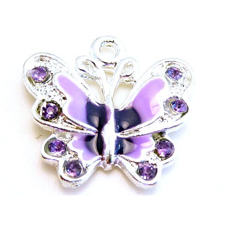 Sommerfugl med stene i lilla farver 35 mm