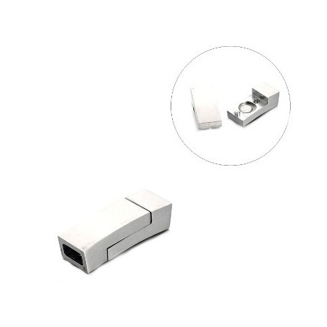 Super lækker  blank stål lås - indv 5,5 x 3 mm