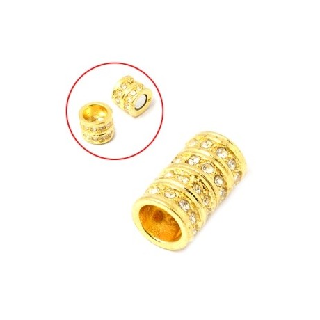 Magnet lås med klare stene guld -  5mm indvendig