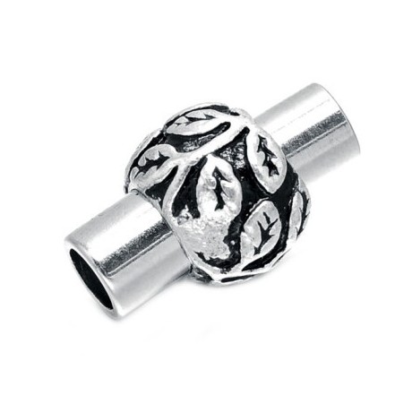 Smart magnet låsmed blad mønster sølv  16 / 3,5 mm