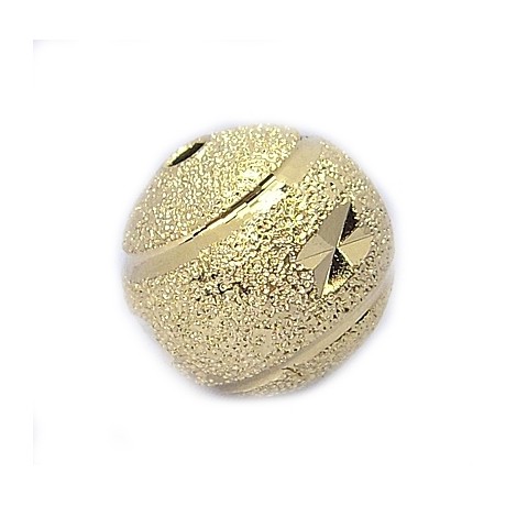Guld stardust perle med diamantskæring 12/2 mm - 4 stk