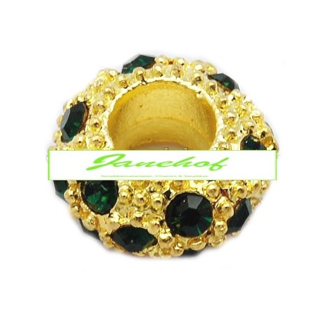 Guld led med stene Mørk grøn