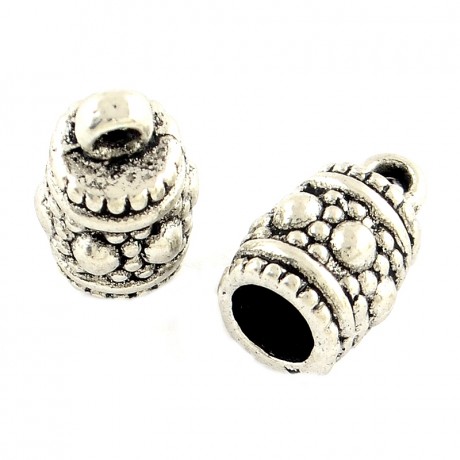 Enderør i Tibetansk sølv - 4,4 mm indv - 2 stk