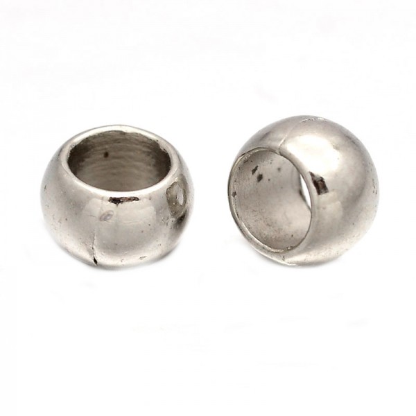 Akryl sølv perle 6 mm med 4 mm hul - 10 stk