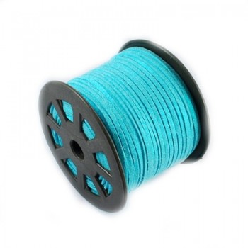 Ruskind im. 3,5 x 1,5 mm - turkis med glimmer - 1 m