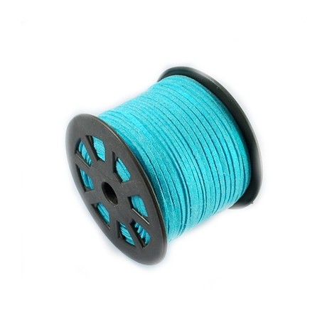 Ruskind im. 3,5 x 1,5 mm - turkis med glimmer - 1 m