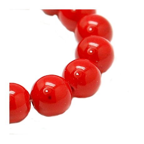 Jade rød 10 / 1 mm 8 stk