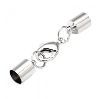 Låsesæt med enderør sølv indvendigt -  hul 8,5 mm