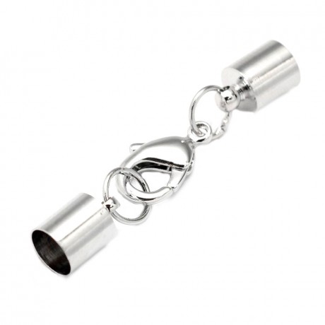 Låsesæt med enderør sølv indvendigt -  hul 7,5 mm