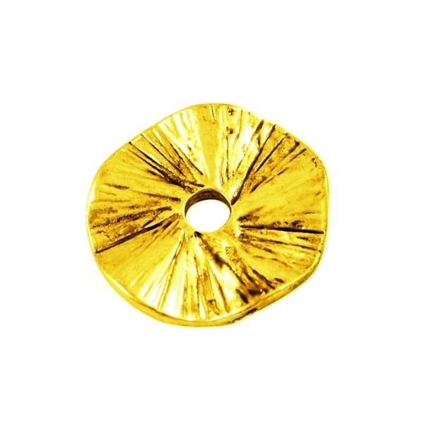 Guld mønt med riller 13 / 2,5 mm - 2 stk
