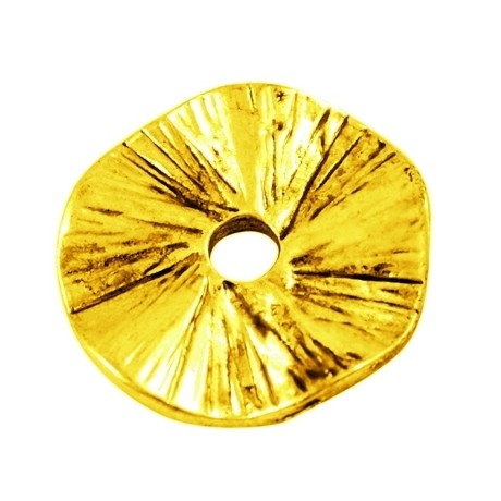 Guld mønt med riller 13 / 2,5 mm - 2 stk