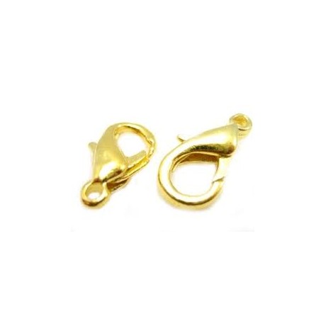 Karabin Hage lås guld plate 12mm - 2 stk