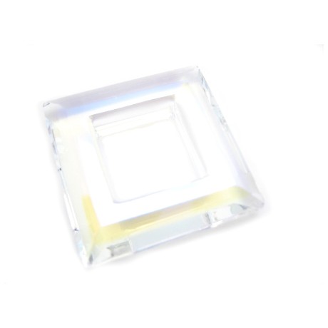Glas firkant slebet 30 x 30 mm / 14mm hul - SUPER FLOT