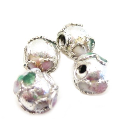 Rund 6mm sølv - 10 stk